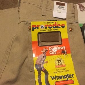 30x30 wrangler 13MWZ original fit tan jeans